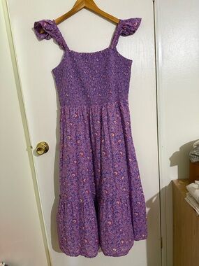Vineyard Vines Purple Smocked Floral Top